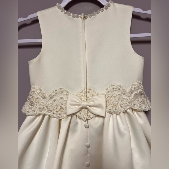 2 of 3 Mon Cheri FLOWER Girl IVORY Dress - Picture 5 of 13